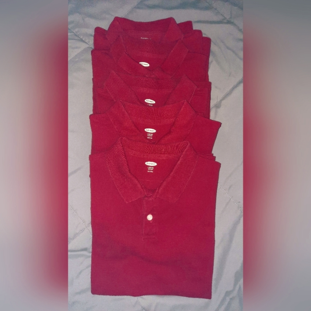 5 Old Navy Red Kids Polo Shirt + 1 extra red 10/12